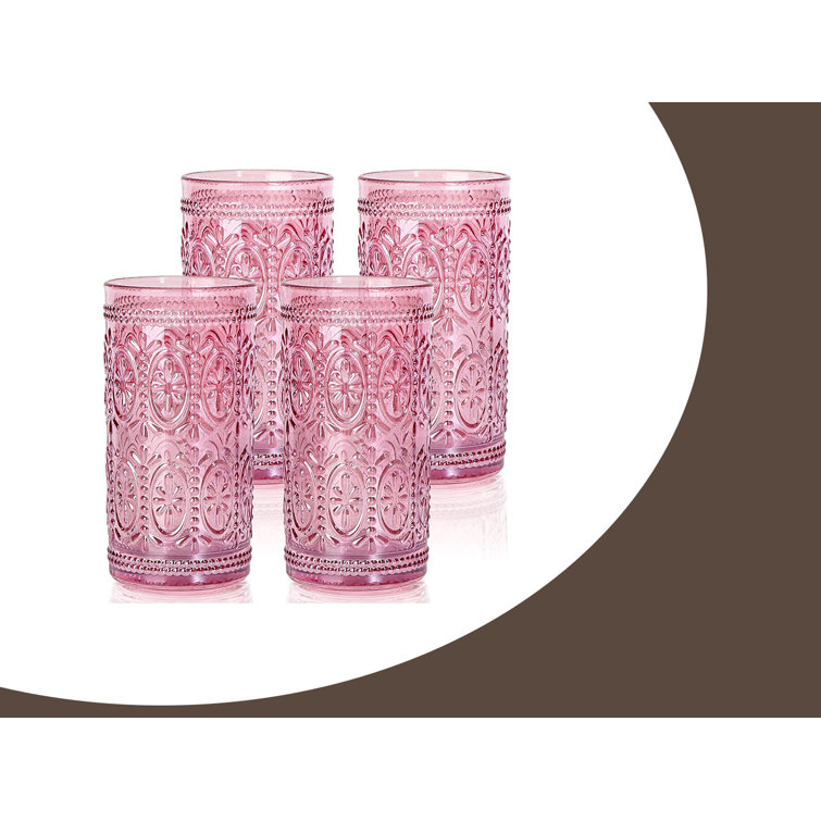 Pink sales drinking glasses